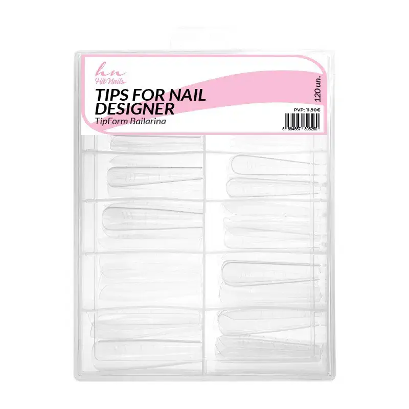 Dual Form (F1) - Tips for Nail Designer - Clear Ballerina shape 120un.